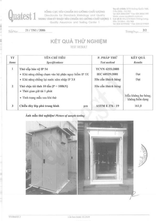 Test trạm biến áp 1 cột