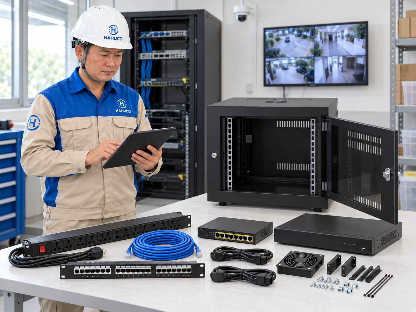 Tủ rack cho hệ thống camera và NVR cần tính U, nguồn và thông gió thế nào?