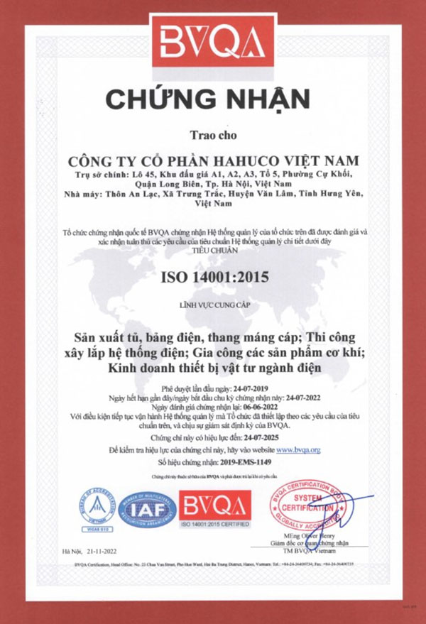 chứng nhận ISO