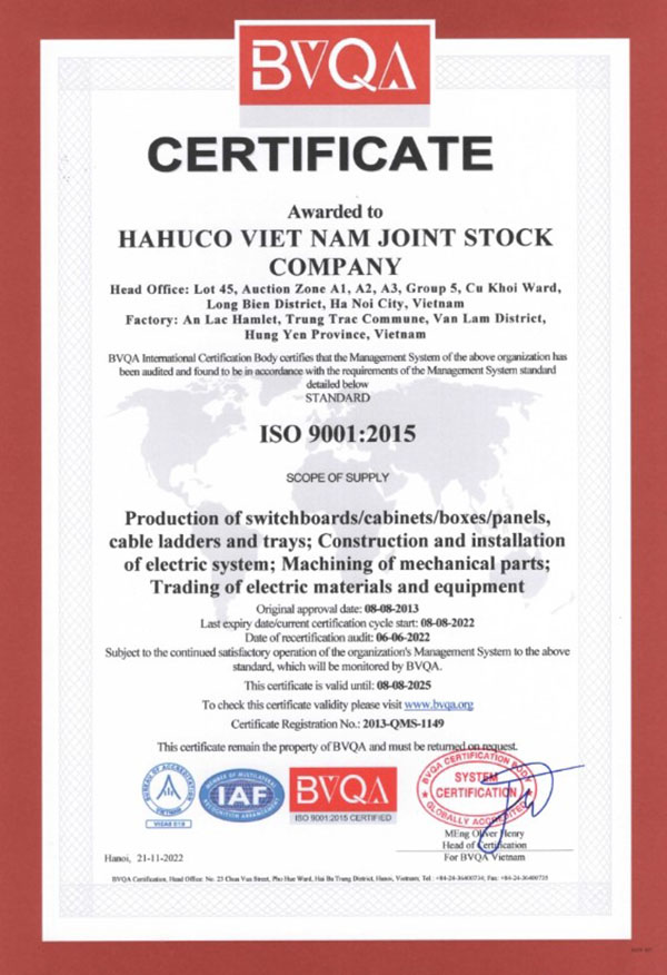 chứng nhận ISO