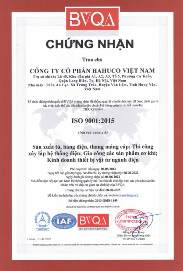 chứng nhận ISO